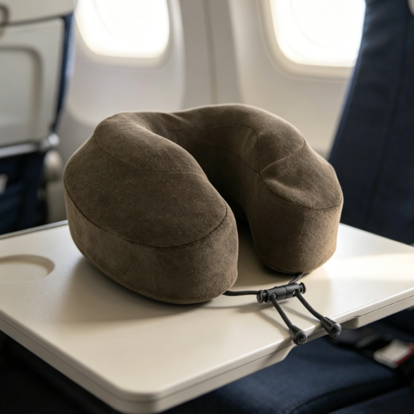 U-Shaped Memory Foam Neck Pillow: Stable & Sleep-Enhancing—Features an Adjustable Buckle Design
