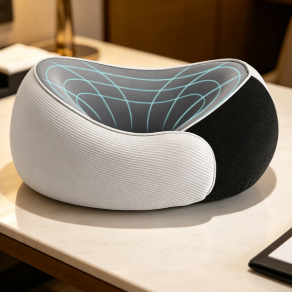 Memory Foam Neck Pillow Set: 360° Support—Includes Eye Mask & Earplugs
